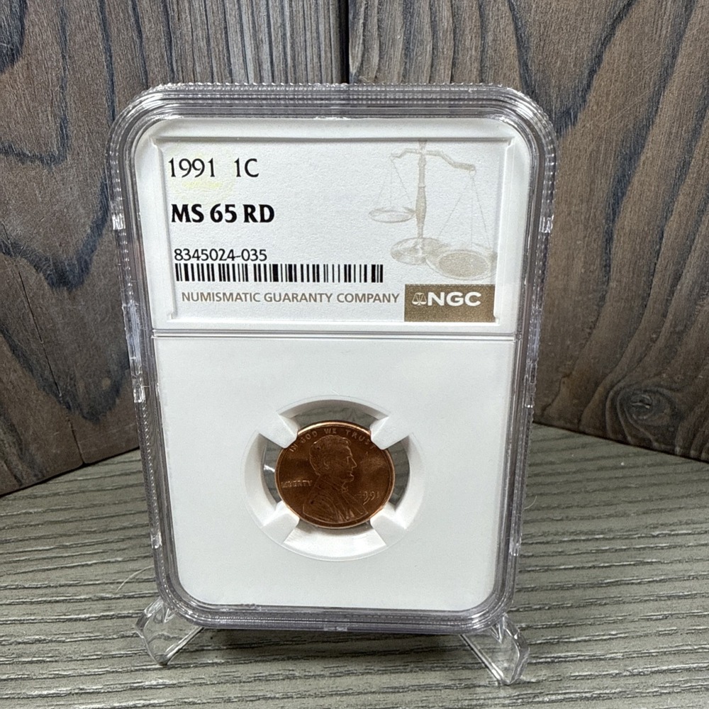 1991 1C RD Lincoln Memorial One Cent ‎ NGC MS65RD